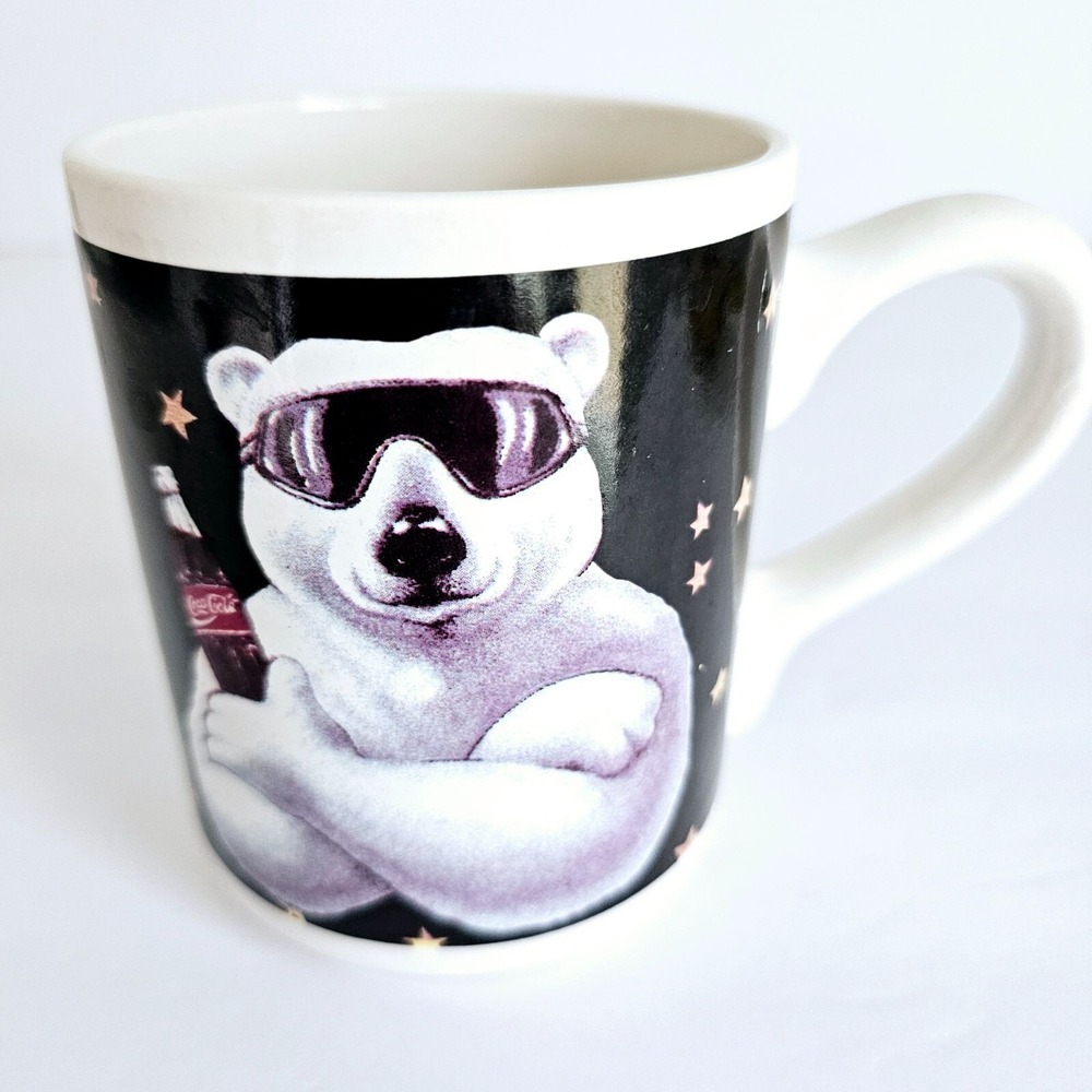 1996 Coca-Cola Gibson Coffee Mug Polar Bear Sunglasses Advertising Vintage Cup